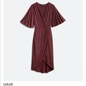 Lulus dulcet surplice mini knit dress